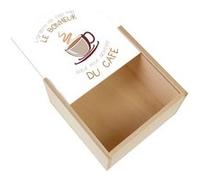 Boite Coffret en Bois - Fabulous - Café - L'argent ne Fait Pas le Bonheur (11 x 11 x 3,5 cm) Multicolore G