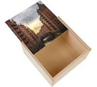 Boite Coffret en Bois - Fabulous - Canal de Hambourg (11 x 11 x 3,5 cm) Multicolore