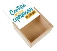 Boite Coffret en Bois - Fabulous - Certifié meilleur Chirurgien de l'univers (11 x 11 x 3,5 cm) Multicolore G