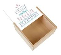Boite Coffret en Bois - Fabulous - Certifié meilleur Parrain de l'univers (11 x 11 x 3,5 cm) Multicolore