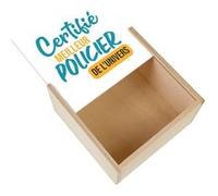 Boite Coffret en Bois - Fabulous - Certifié meilleur Policier de l'univers (11 x 11 x 3,5 cm) Multicolore