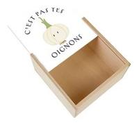 Boite Coffret en Bois - Fabulous - C'est pas tes Oignons (11 x 11 x 3,5 cm) Multicolore G