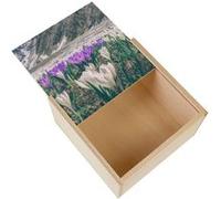 Boite Coffret en Bois - Fabulous - Champ de Crocus Mauves et Blancs (11 x 11 x 3,5 cm) Multicolore G