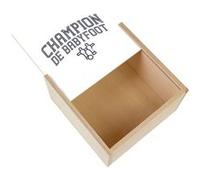 Boite Coffret en Bois - Fabulous - Champion de Babyfoot (11 x 11 x 3,5 cm) Multicolore G
