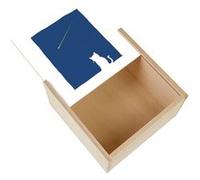 Boite Coffret en Bois - Fabulous - Chaton Sous Une Etoile Filante (11 x 11 x 3,5 cm) Multicolore