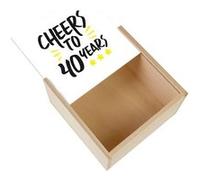 Boite Coffret en Bois - Fabulous - Cheers to 40 Years Anniversaire 40 Ans (11 x 11 x 3,5 cm) Multicolore G