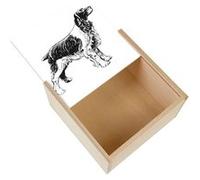 Boite Coffret en Bois - Fabulous - Chien De Chasse Dessin Noir et Blanc (11 x 11 x 3,5 cm) Multicolore G