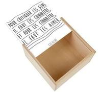 Boite Coffret en Bois - Fabulous - Citations Célèbres Coluche Pour Critiquer les Gens il Faut les Connaître (11 x 11 x 3,5 cm) Multicolore G