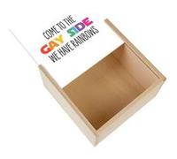 Boite Coffret en Bois - Fabulous - Come to the Gay Side We Have Rainbows (11 x 11 x 3,5 cm) Multicolore G
