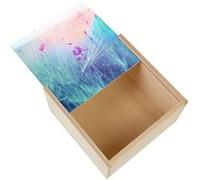 Boite Coffret en Bois - Fabulous - Coquelicots dans Champ de Céréales (11 x 11 x 3,5 cm) Multicolore G