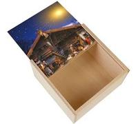 Boite Coffret en Bois - Fabulous - Creche Jesus Noel Rois Mages (11 x 11 x 3,5 cm) Multicolore