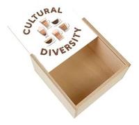 Boite Coffret en Bois - Fabulous - Cultural Diversity Café Diversité (11 x 11 x 3,5 cm) Multicolore G