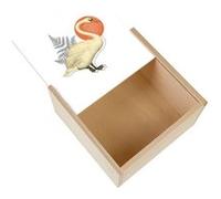 Boite Coffret en Bois - Fabulous - Cygne Collage minimaliste (11 x 11 x 3,5 cm) Multicolore G