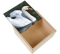 Boite Coffret en Bois - Fabulous - Cygnes Nage sur un Lac Vie Sauvage (11 x 11 x 3,5 cm) Multicolore G
