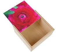 Boite Coffret en Bois - Fabulous - Dahlia Rose Vu du Dessus (11 x 11 x 3,5 cm) Multicolore