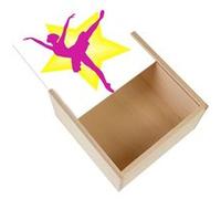 Boite Coffret en Bois - Fabulous - Danseuse Étoile Arabesque (11 x 11 x 3,5 cm) Multicolore G