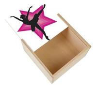Boite Coffret en Bois - Fabulous - Danseuse Étoile Arabesque sur Étoile Rose (11 x 11 x 3,5 cm) Multicolore G