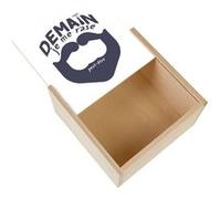 Boite Coffret en Bois - Fabulous - Demain je me rase (peut-être) (11 x 11 x 3,5 cm) Multicolore