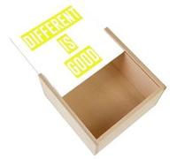 Boite Coffret en Bois - Fabulous - Different Is Good Different C'Est Bien (11 x 11 x 3,5 cm) Multicolore G
