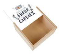 Boite Coffret en Bois - Fabulous - Échange Frère contre cadeaux (11 x 11 x 3,5 cm) Multicolore