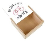Boite Coffret en Bois - Fabulous - En couple avec Mon Vélo (11 x 11 x 3,5 cm) Multicolore G