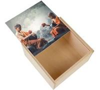 Boite Coffret en Bois - Fabulous - Enfants Moines Bol Chantant dans la Riviere (11 x 11 x 3,5 cm) Multicolore G