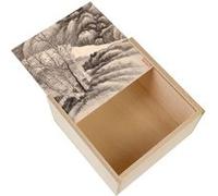 Boite Coffret en Bois - Fabulous - Estampe Japonaise 5 Village dans la Montagne (11 x 11 x 3,5 cm) Multicolore G