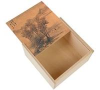 Boite Coffret en Bois - Fabulous - Estampe Japonaise 6 Traversée du Lac (11 x 11 x 3,5 cm) Multicolore G
