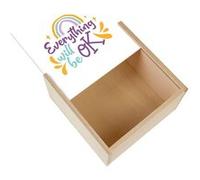 Boite Coffret en Bois - Fabulous - Everything will be OK (11 x 11 x 3,5 cm) Multicolore G