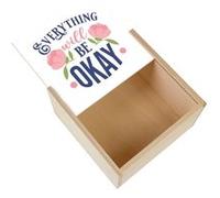 Boite Coffret en Bois - Fabulous - Everything will be Okay (11 x 11 x 3,5 cm) Multicolore G