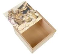 Boite Coffret en Bois - Fabulous - Famille Souris et le Piege Beatrice Potter (11 x 11 x 3,5 cm) Multicolore