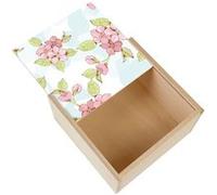 Boite Coffret en Bois - Fabulous - Fleur Sakura Cerisier Japonais (11 x 11 x 3,5 cm) Multicolore