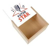 Boite Coffret en Bois - Fabulous - Futur Star (11 x 11 x 3,5 cm) Multicolore G