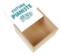Boite Coffret en Bois - Fabulous - Future Pianiste (11 x 11 x 3,5 cm) Multicolore