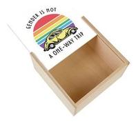 Boite Coffret en Bois - Fabulous - Gender is not a One-way Trip (11 x 11 x 3,5 cm) Multicolore