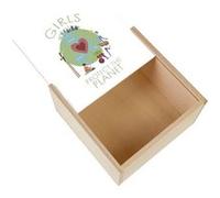 Boite Coffret en Bois - Fabulous - Girls Protect The Planet (11 x 11 x 3,5 cm) Multicolore G