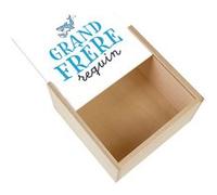 Boite Coffret en Bois - Fabulous - Grand Frère Famille Requin (11 x 11 x 3,5 cm) Multicolore G
