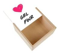 Boite Coffret en Bois - Fabulous - GRL PWR Coeur Girl Power (11 x 11 x 3,5 cm) Multicolore