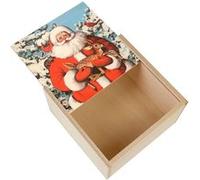 Boite Coffret en Bois - Fabulous - Gros Pere Noel Faon Arbre De Noel (11 x 11 x 3,5 cm) Multicolore G