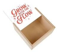 Boite Coffret en Bois - Fabulous - Grow with the Flow (11 x 11 x 3,5 cm) Multicolore