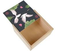 Boite Coffret en Bois - Fabulous - Grue en Vol Style Japonais Sombre (11 x 11 x 3,5 cm) Multicolore G