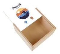 Boite Coffret en Bois - Fabulous - Hawaii M'Appelle Surf et Soleil (11 x 11 x 3,5 cm) Multicolore G