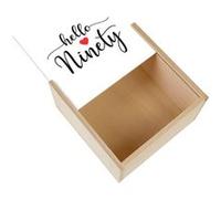 Boite Coffret en Bois - Fabulous - Hello Ninety Anniversaire 90 Ans (11 x 11 x 3,5 cm) Multicolore G