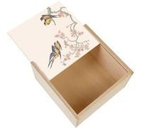 Boite Coffret en Bois - Fabulous - Hirondelles et Sakura (11 x 11 x 3,5 cm) Multicolore G