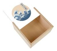 Boite Coffret en Bois - Fabulous - Hokusai Grandes Vagues (11 x 11 x 3,5 cm) Multicolore G