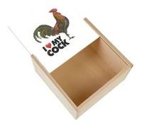 Boite Coffret en Bois - Fabulous - I Love My Cock (11 x 11 x 3,5 cm) Multicolore G