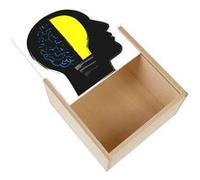Boite Coffret en Bois - Fabulous - Idée Design Cerveau en Ampoule (11 x 11 x 3,5 cm) Multicolore G
