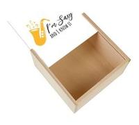 Boite Coffret en Bois - Fabulous - I'm Saxy And I know It (11 x 11 x 3,5 cm) Multicolore G