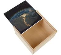 Boite Coffret en Bois - Fabulous - ISS Splendide Photo De la Terre De Nuit Egypt (11 x 11 x 3,5 cm) Multicolore G