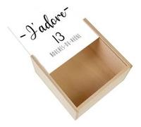 Boite Coffret en Bois - Fabulous - J'Adore 13 Bouches Du Rhone Departement (11 x 11 x 3,5 cm) Multicolore